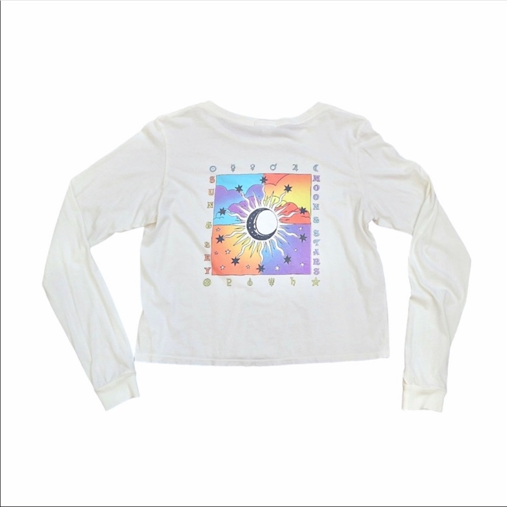 Full Tilt for PacSun sun moon cropped long sleeve t shirt (Size S)